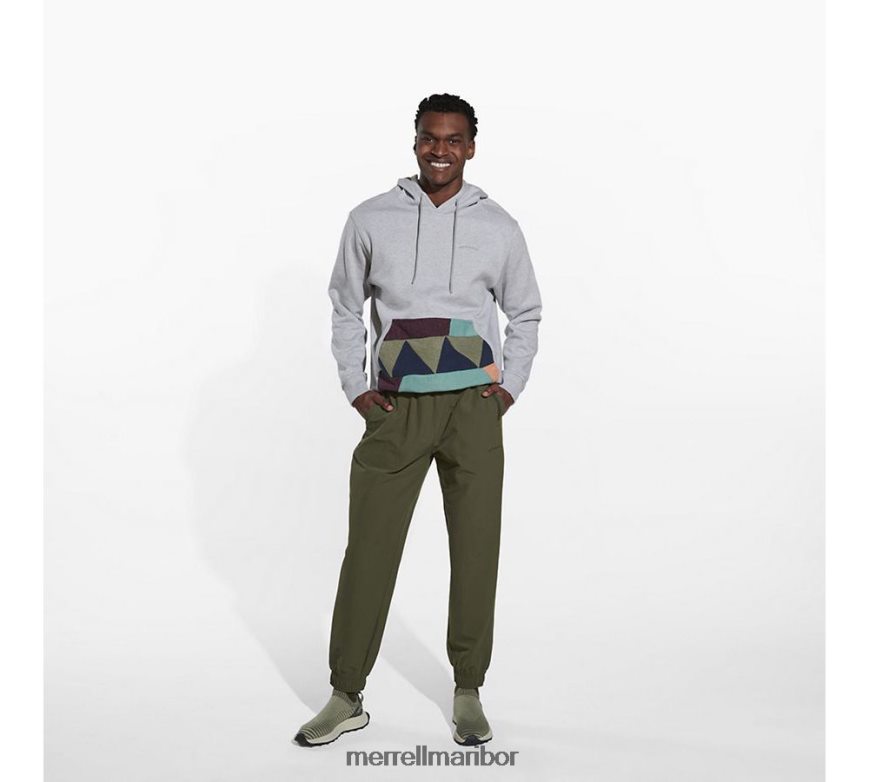 odpadni pulover s kapuco (jms26641-050) 840442557 sivo vresje Merrell