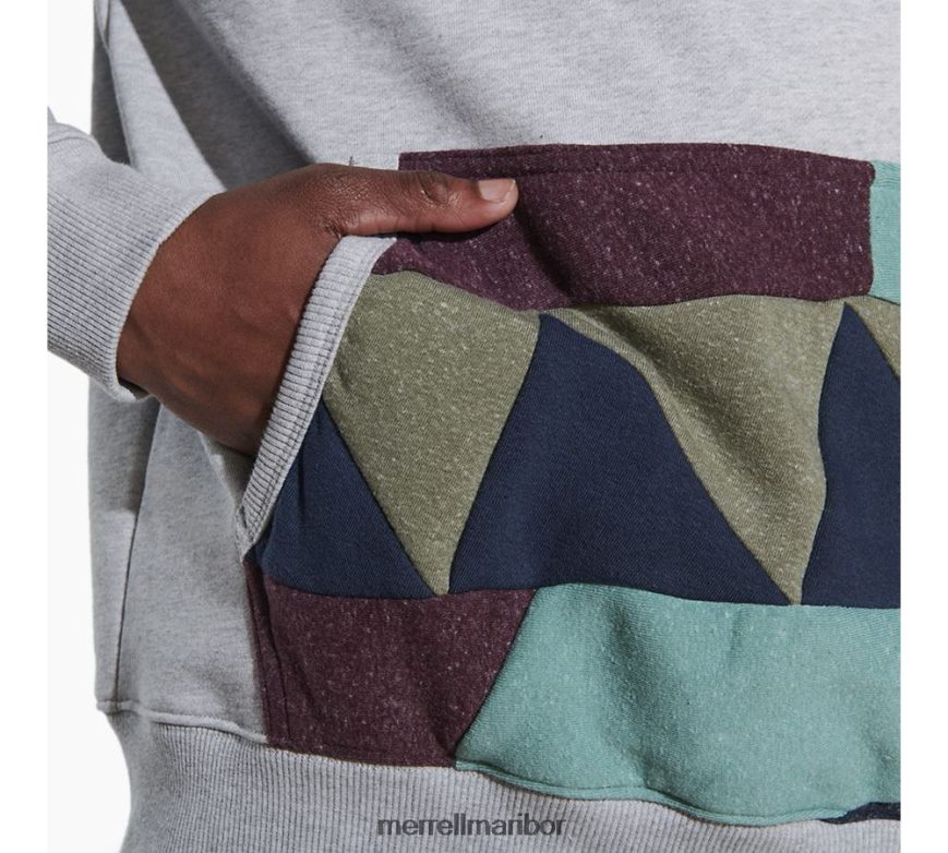 odpadni pulover s kapuco (jms26641-050) 840442557 sivo vresje Merrell