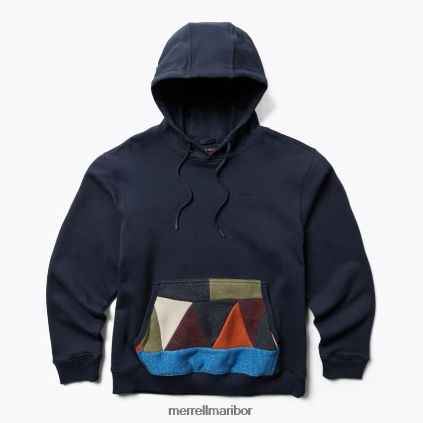 odpadni pulover s kapuco (jms26641-353) 840442558 mornarica Merrell