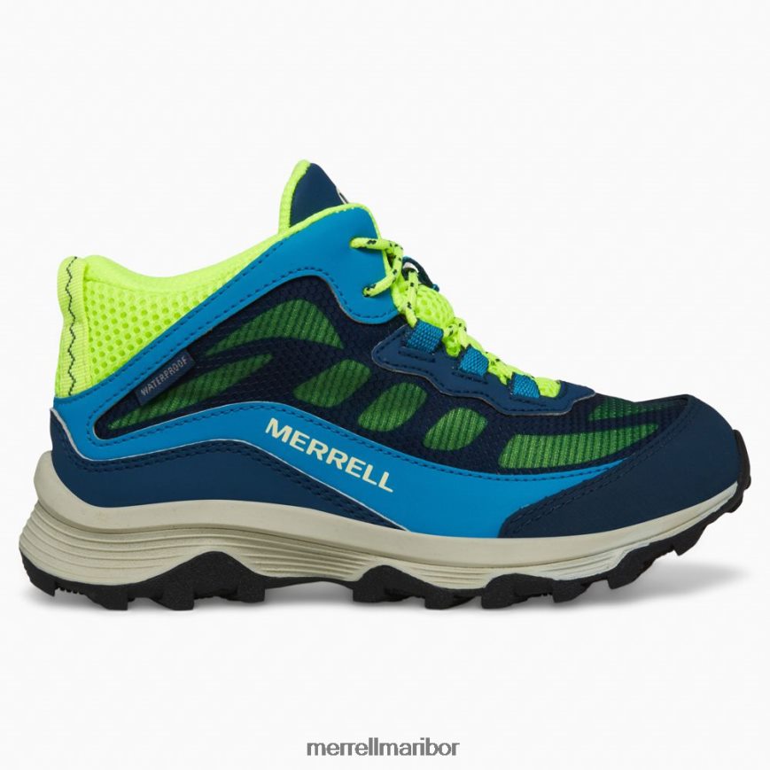 moab speed mid waterproof (mk266776) 8404421380 mornarica/hi viz Merrell
