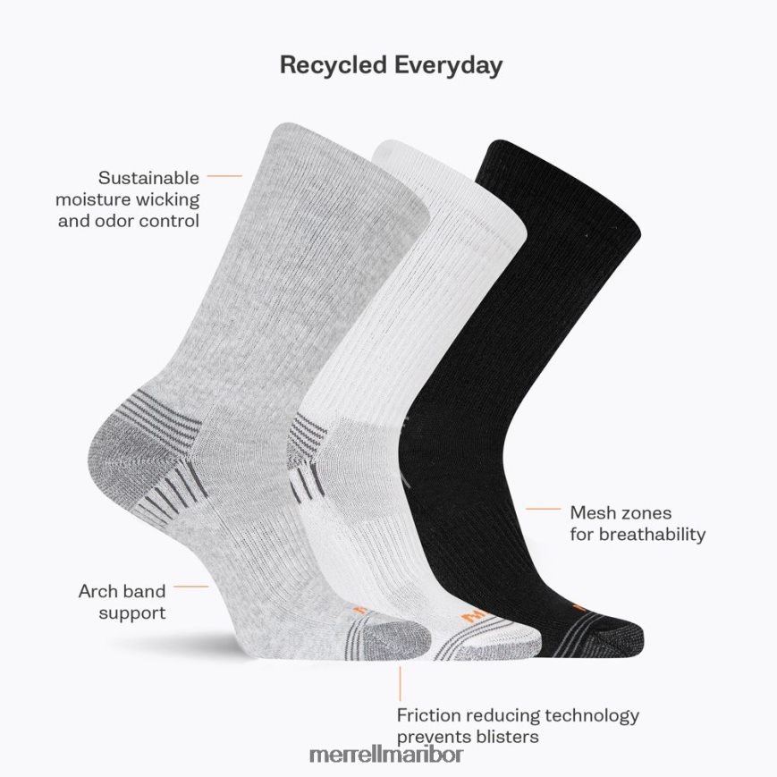 paket 3 recikliranih nogavic z nizkim izrezom (jsf24606-041) 840442361 siva vresa asist Merrell